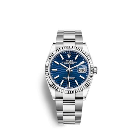 rolex datejust 36 bleu cannelé